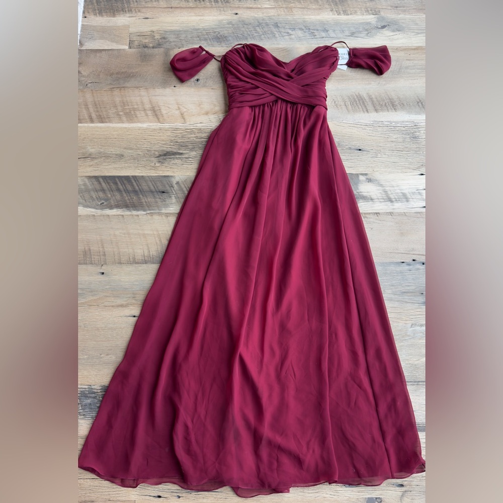 Elegant Burgundy Bridesmaid Dress